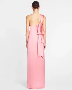 Discount Asymmetrical long dress with ribbon detail Women Dresses