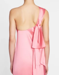 Discount Asymmetrical long dress with ribbon detail Women Dresses