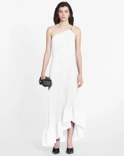 Asymmetrical pleated dress Women Dresses