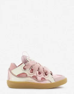 Online Curb sneakers in metallic leather Women Curb