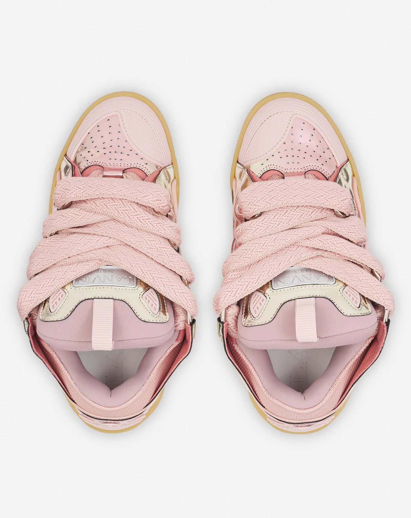 Online Curb sneakers in metallic leather Women Curb
