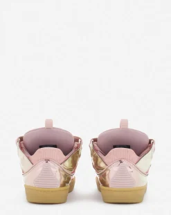 Online Curb sneakers in metallic leather Women Curb