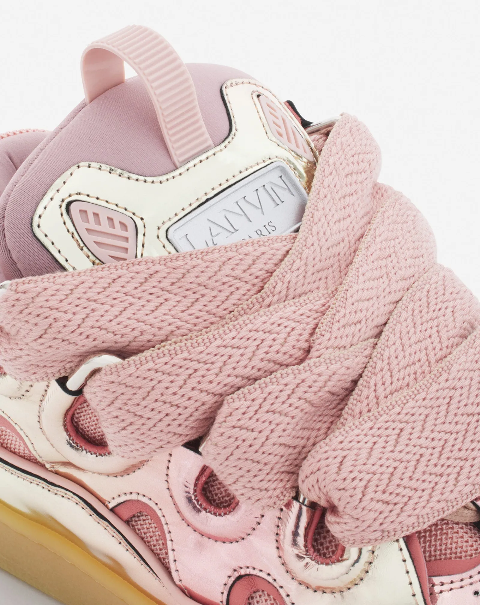 Online Curb sneakers in metallic leather Women Curb