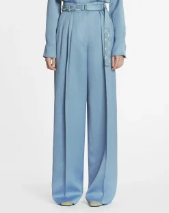 New Embroidered wide-leg pants Women Pants