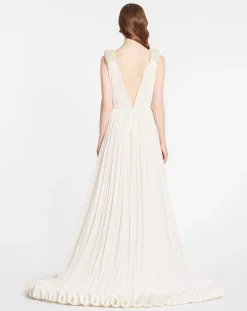 Best Floor length evening gown in charmeuse Women Dresses