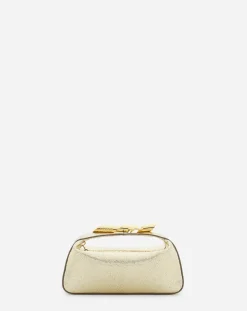 New Haute séquence clutch bag in crackled metallic leather Women Crossbody Bags & Shoulder Bags