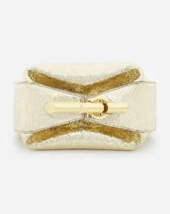 New Haute séquence clutch bag in crackled metallic leather Women Crossbody Bags & Shoulder Bags