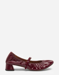 Clearance Heeled mary jane in glossy leather Women Ballerinas