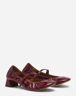 Clearance Heeled mary jane in glossy leather Women Ballerinas