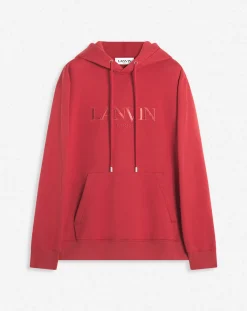Online paris embroidered loose-fitting hoodie Knitwear & Sweatshirts