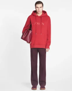 Online paris embroidered loose-fitting hoodie Knitwear & Sweatshirts