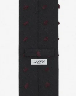 Hot woven wool tie with maxi polka dots Scarves