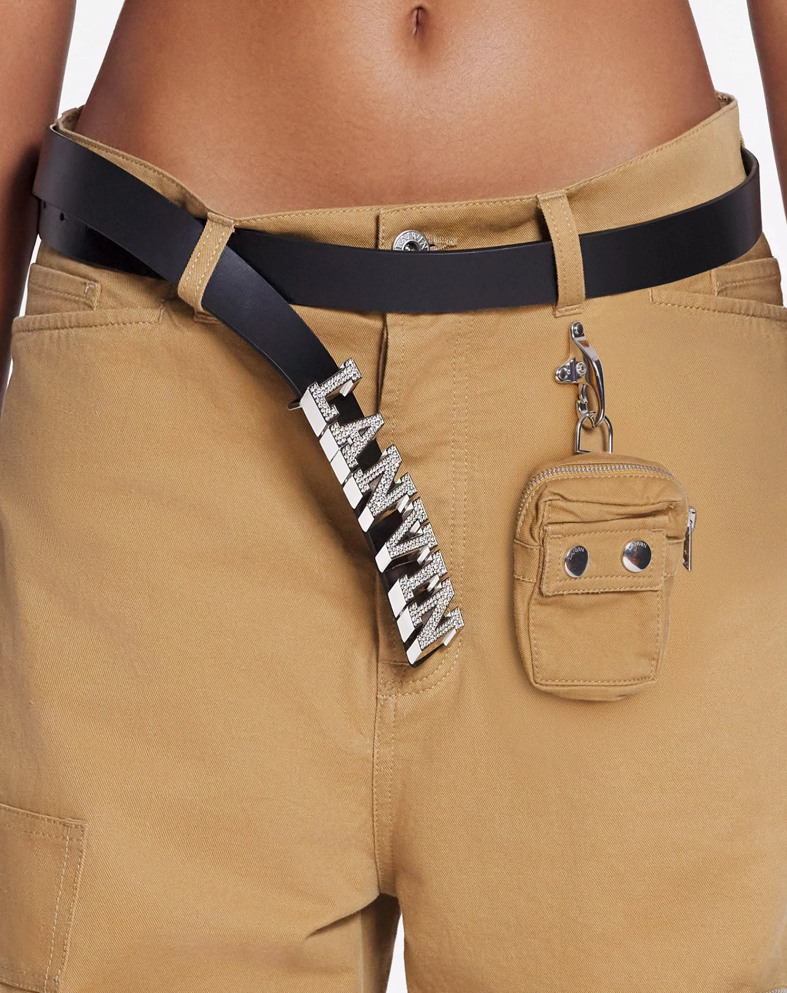 Clearance x future leather belt with rhinestones Belts