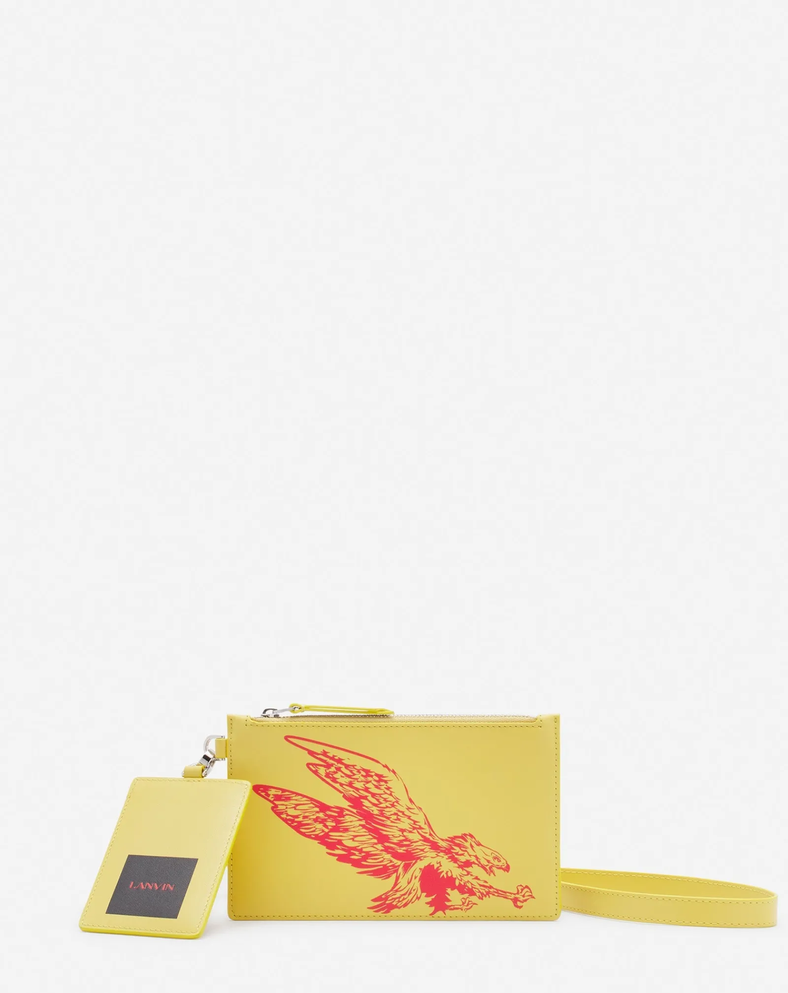 Clearance x future leather double clutch with eagle print Wallets & Small Leather Goods