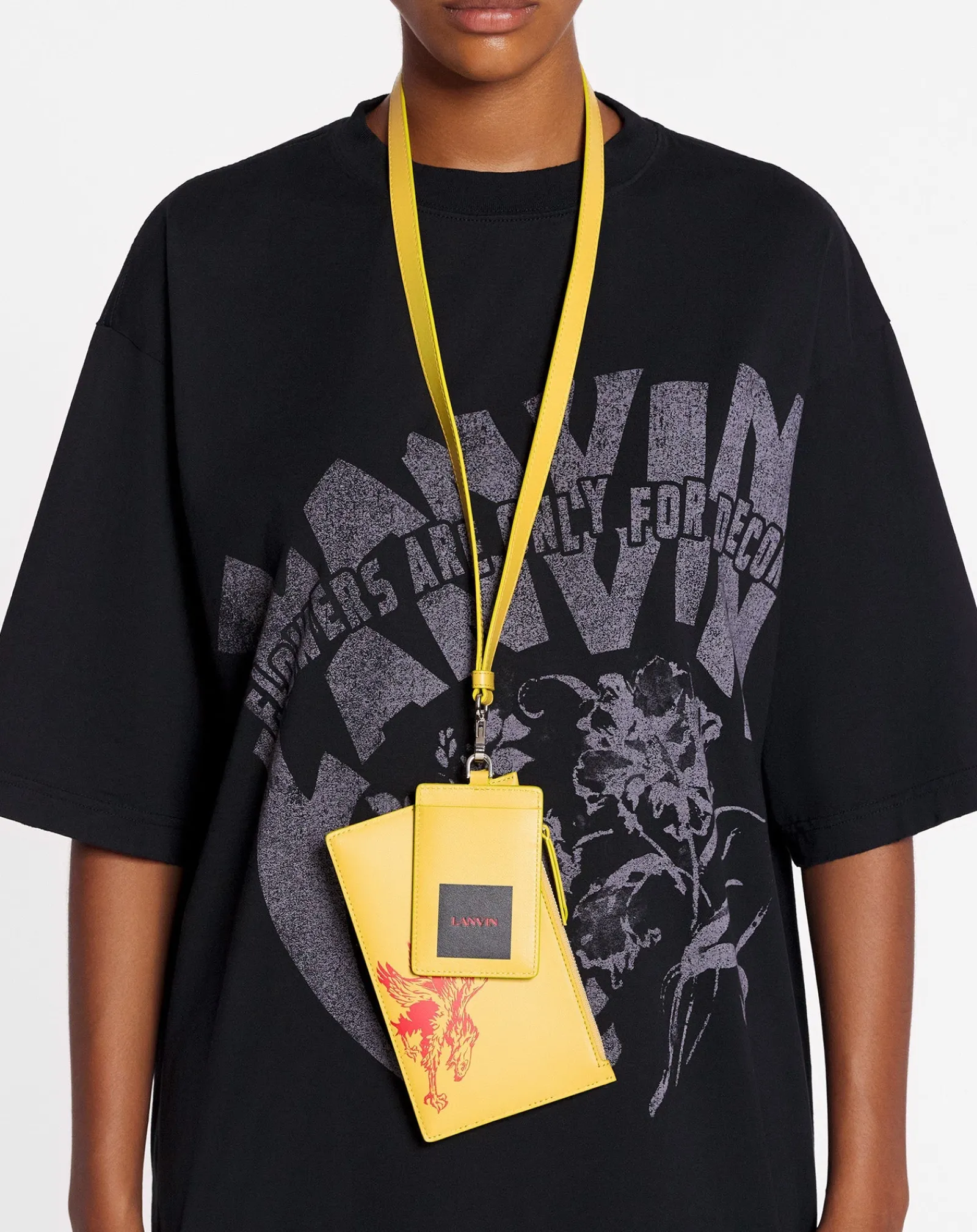 Clearance x future leather double clutch with eagle print Wallets & Small Leather Goods