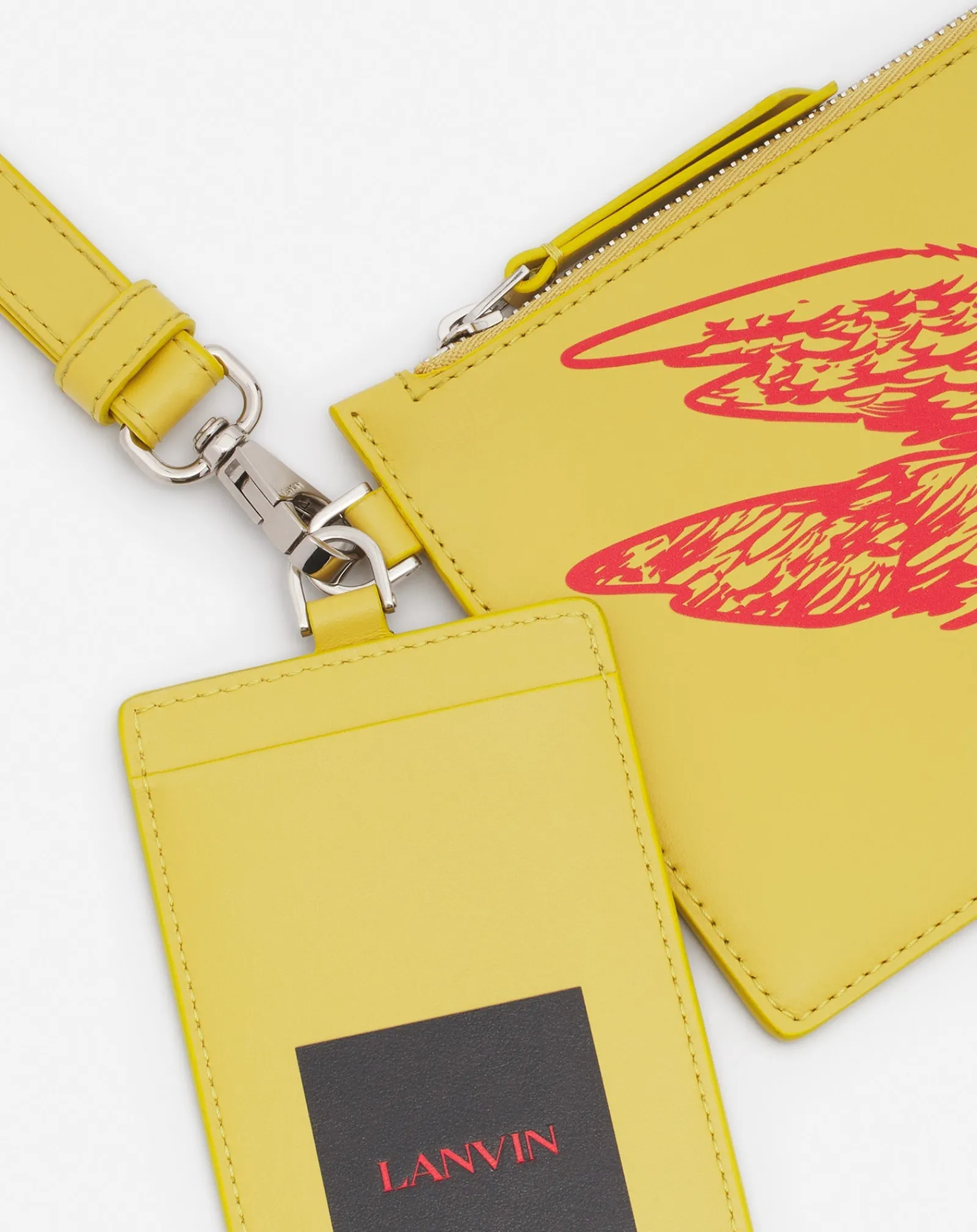 Clearance x future leather double clutch with eagle print Wallets & Small Leather Goods