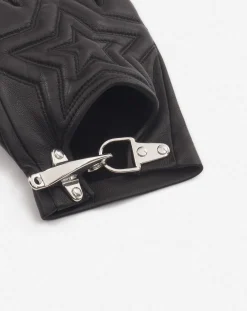 Hot x future quilted leather mittens Gloves