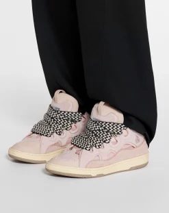 New Leather curb sneakers Women Curb