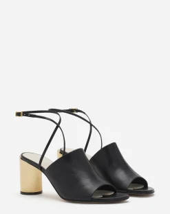 Clearance Leather sequence by chunky heeled sandals Women Sandals & Mules