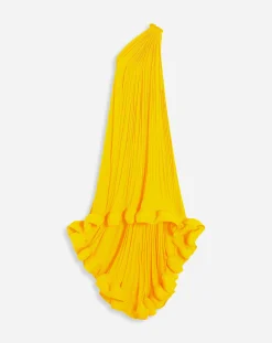 Sale Long charmeuse asymmetric tribute dress Women Dresses