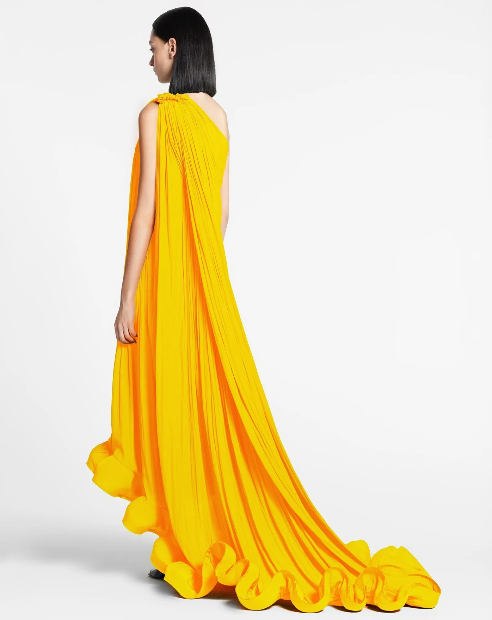 Sale Long charmeuse asymmetric tribute dress Women Dresses