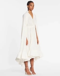 Hot Long charmeuse ruffle dress Women Dresses