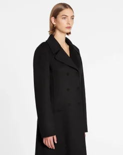 Outlet Long coat in double-faced cashmere Women Coats & Jackets