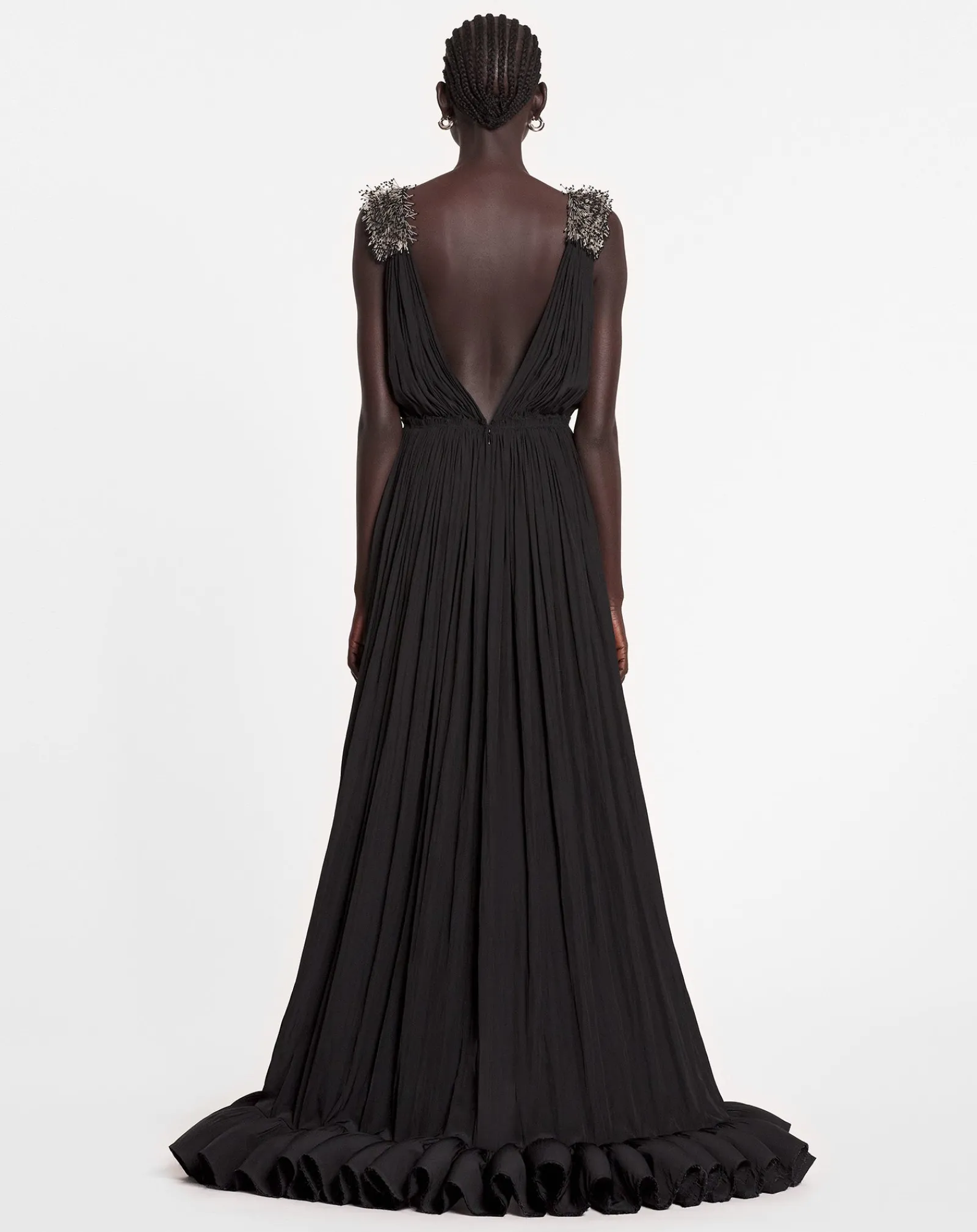 Long embroidered charmeuse evening gown Women Dresses