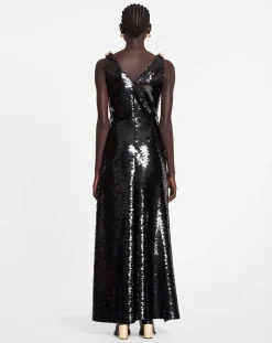 Online Long embroidered sleeveless dress Women Dresses
