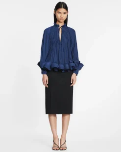 New Long-sleeve charmeuse blouse Women Tops