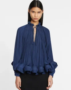 New Long-sleeve charmeuse blouse Women Tops