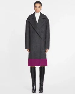 Discount Loose-fit two-tone coat Women Coats & Jackets