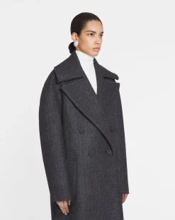 Discount Loose-fit two-tone coat Women Coats & Jackets