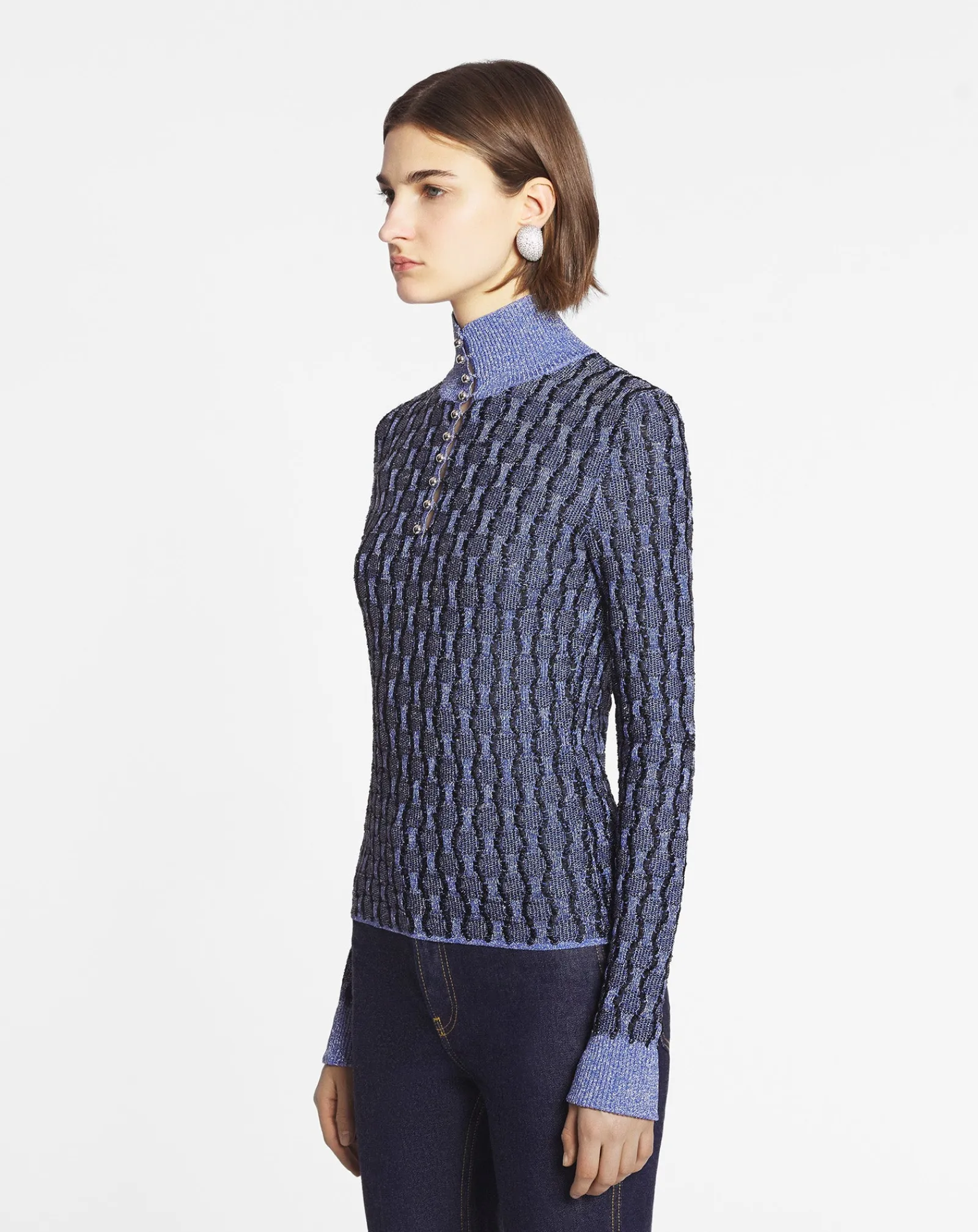 Lurex jacquard top Women Knitwear