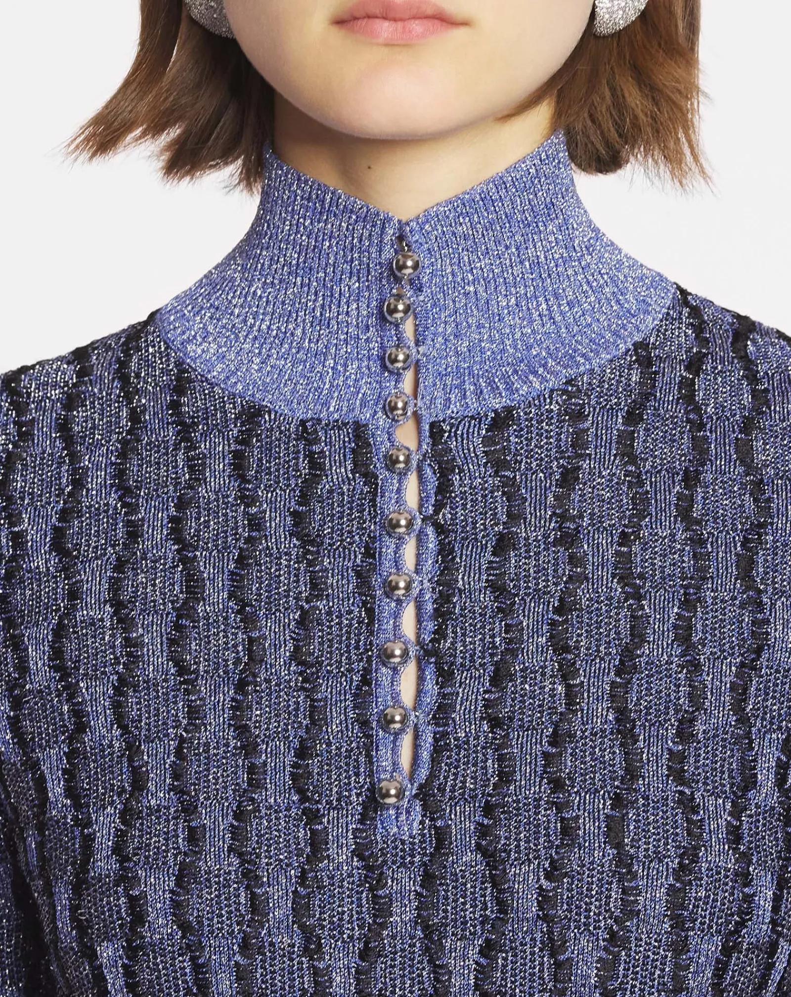Lurex jacquard top Women Knitwear