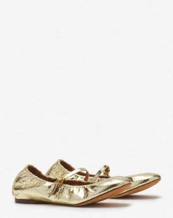 Best Mary jane in crackled metallic leather Women Ballerinas