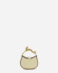 Clearance Micro hobo cat charm bag in crackled metallic leather Women Hobo