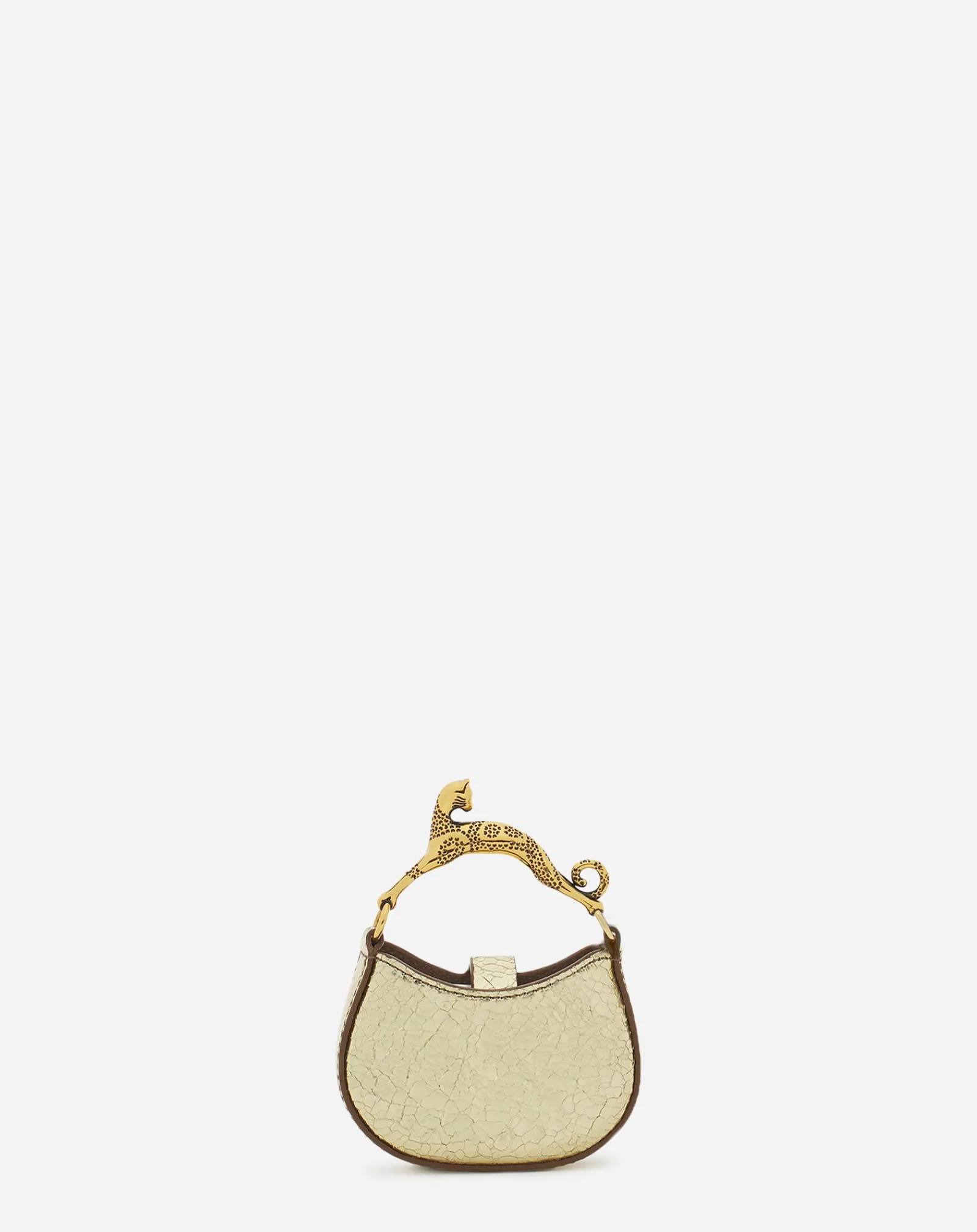 Clearance Micro hobo cat charm bag in crackled metallic leather Women Hobo