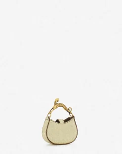 Clearance Micro hobo cat charm bag in crackled metallic leather Women Hobo