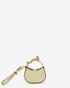 Hot Micro hobo cat charm bag in crackled metallic leather Women Wallets & Small Leather Goods