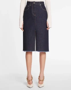 Hot Mid-length straight denim skirt Women Skirts & Shorts