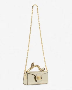 Nano pencil cat bag in crackled metallic leather Women Mini Bags & Clutches