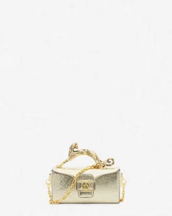 Hot Nano pencil cat bag in crackled metallic leather Women Crossbody Bags & Shoulder Bags