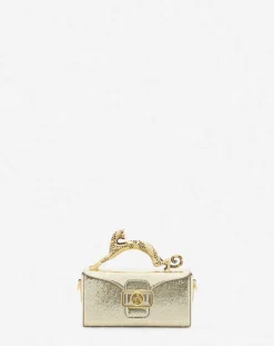 Clearance Nano pencil cat bag in crackled metallic leather Women Pencil