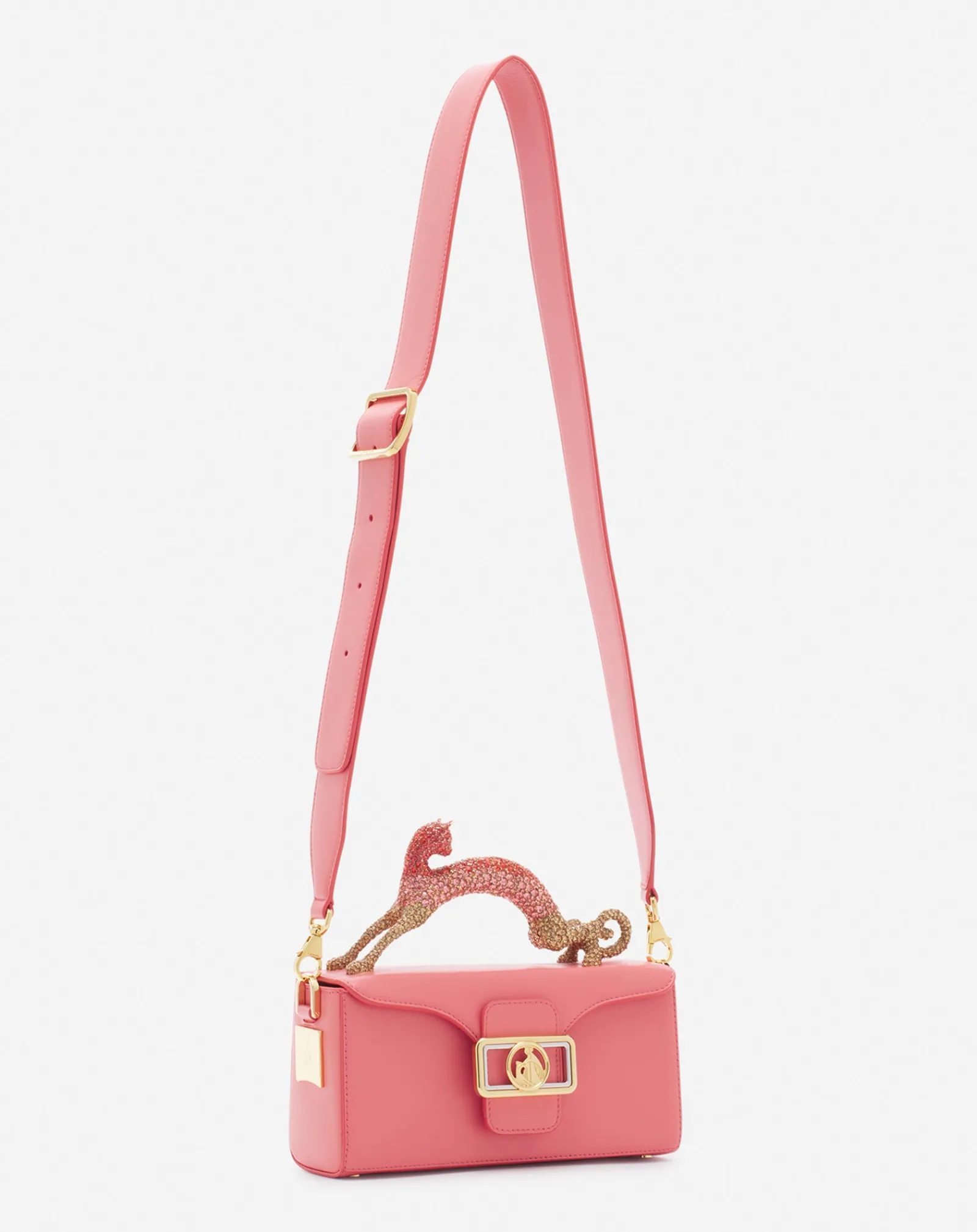Clearance Nano pencil cat bag in leather and rhinestones Women Crossbody Bags & Shoulder Bags
