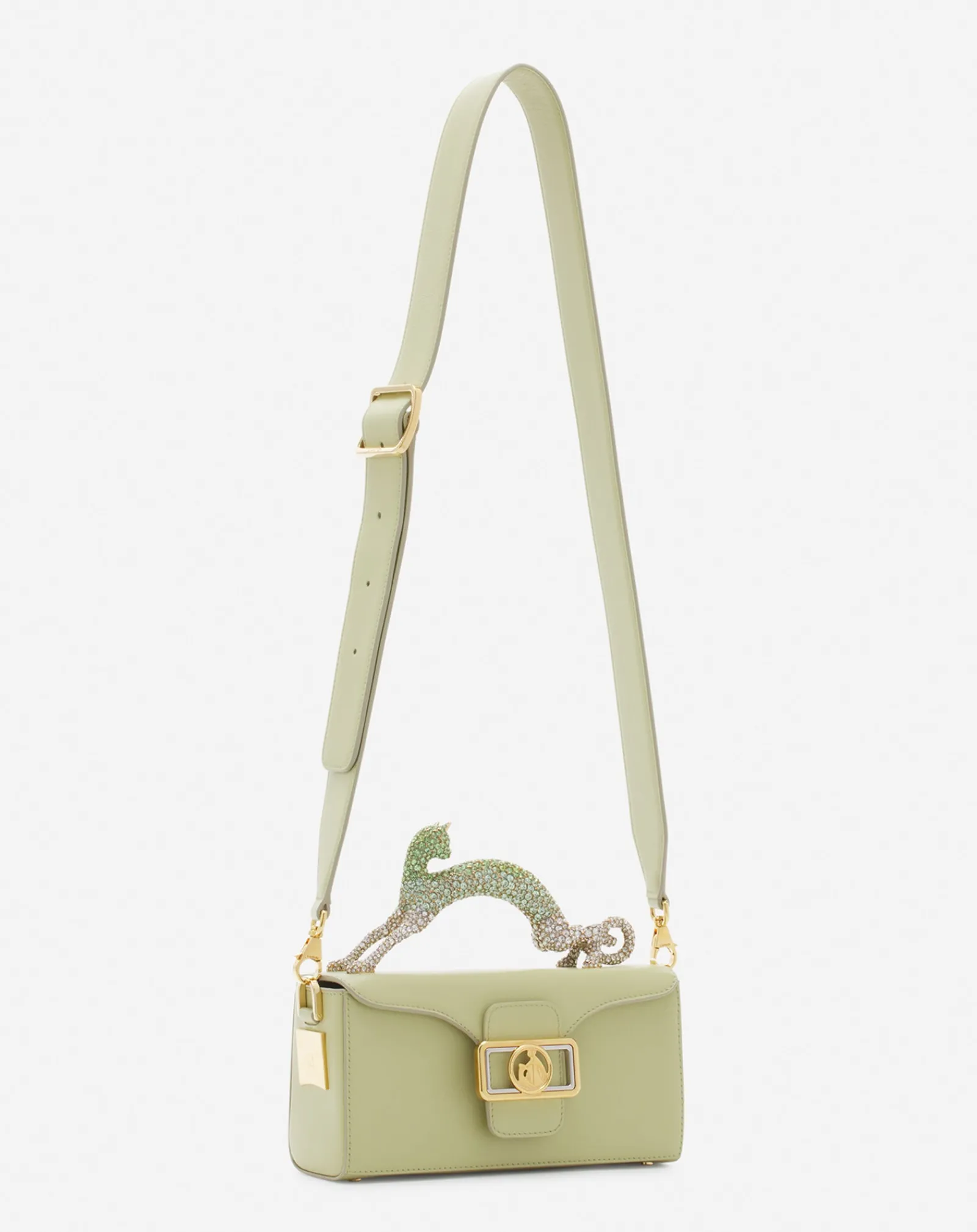 Nano pencil cat bag in leather and rhinestones Women Pencil