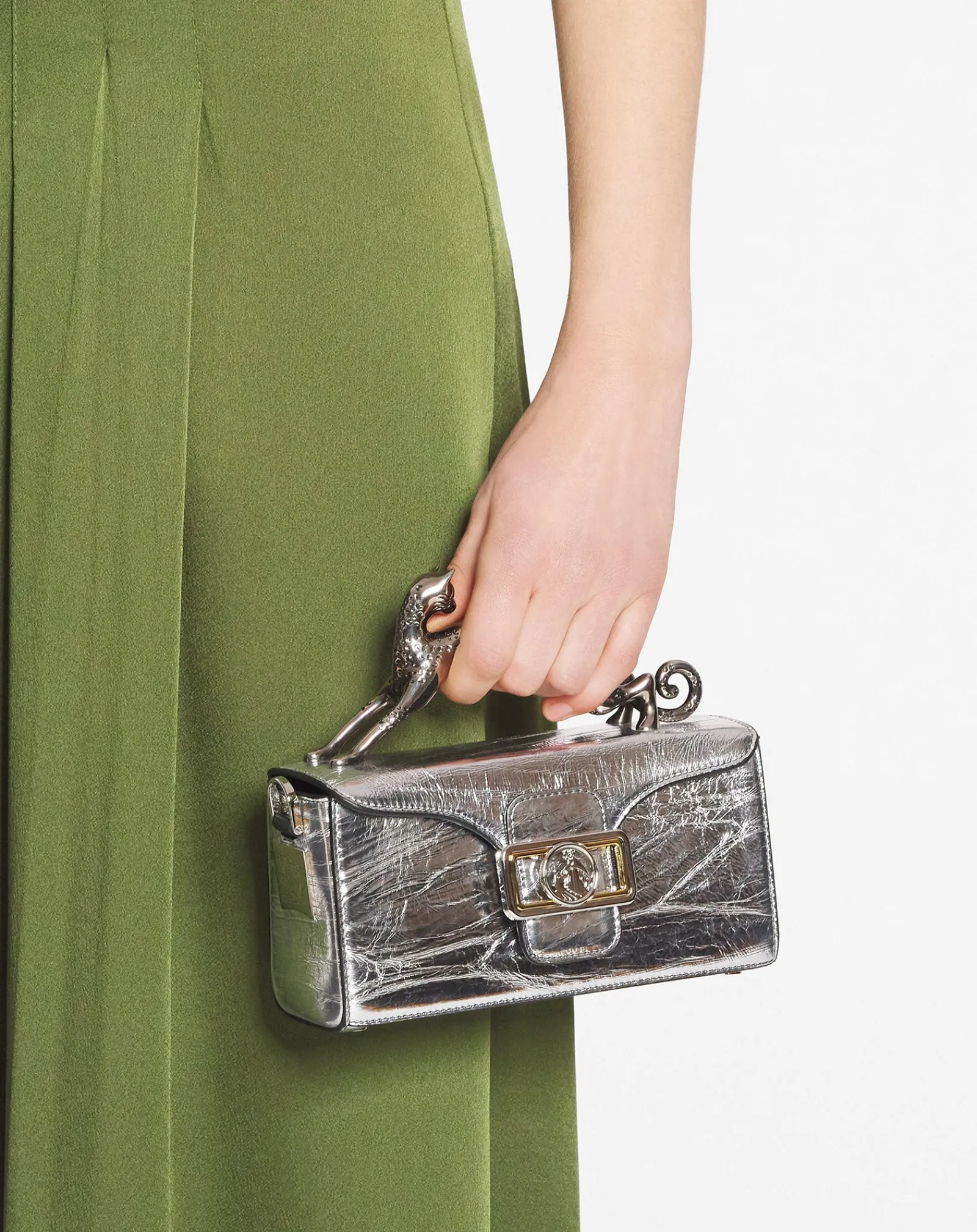 Online Nano pencil cat bag in metallic leather Women Pencil