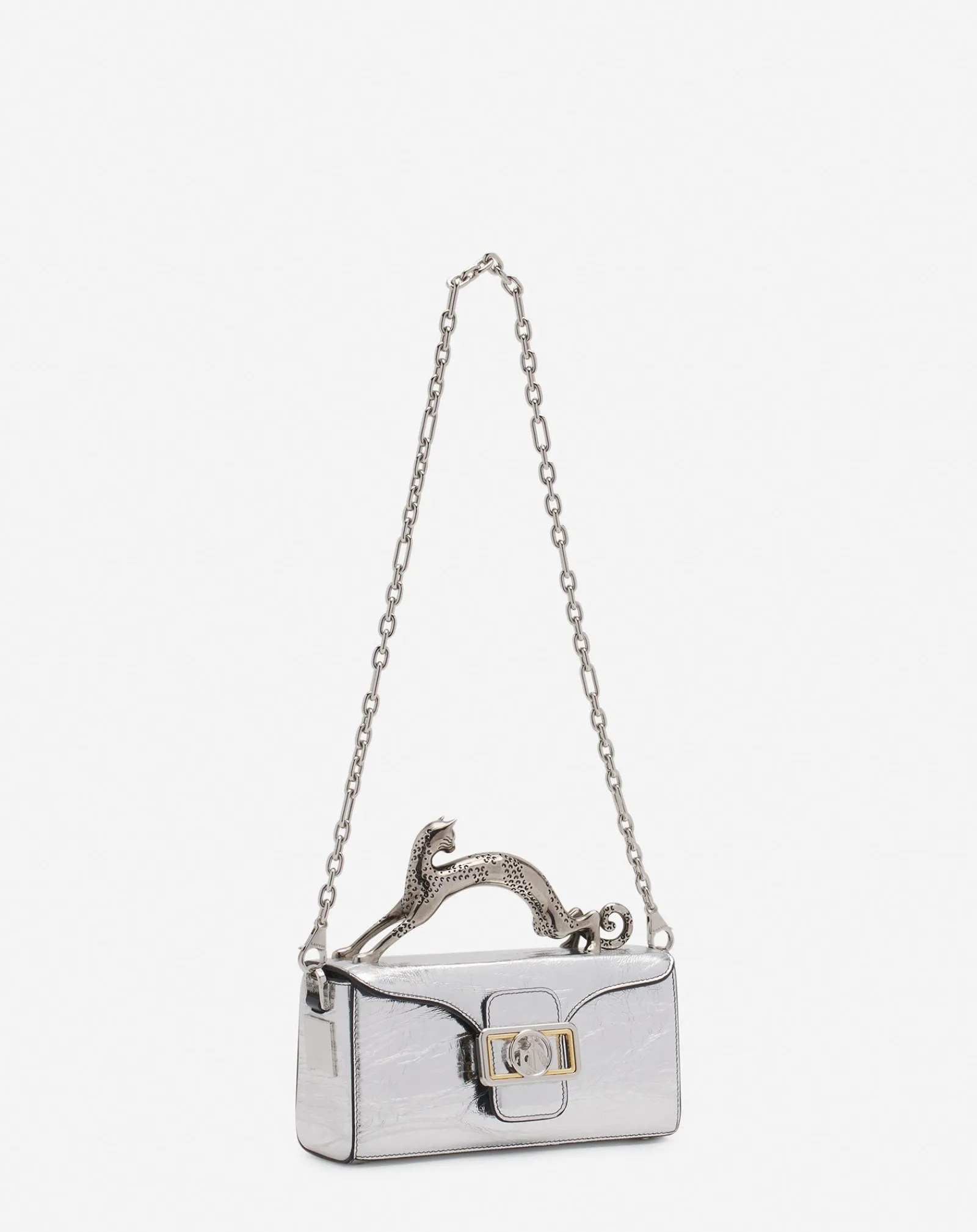 Online Nano pencil cat bag in metallic leather Women Pencil