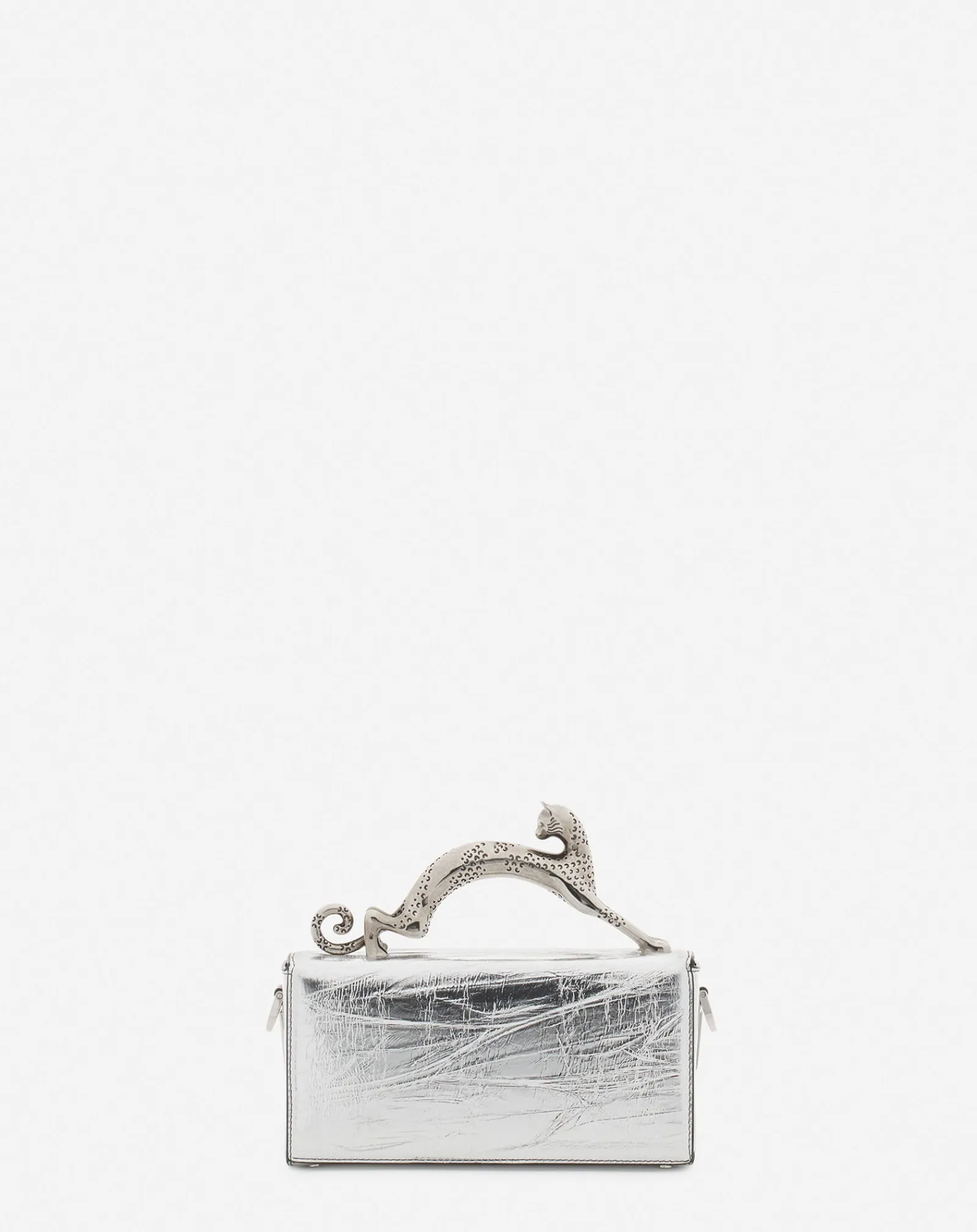 Online Nano pencil cat bag in metallic leather Women Pencil