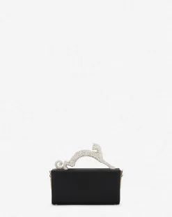 Sale Nano pencil cat leather and rhinestone bag Women Pencil